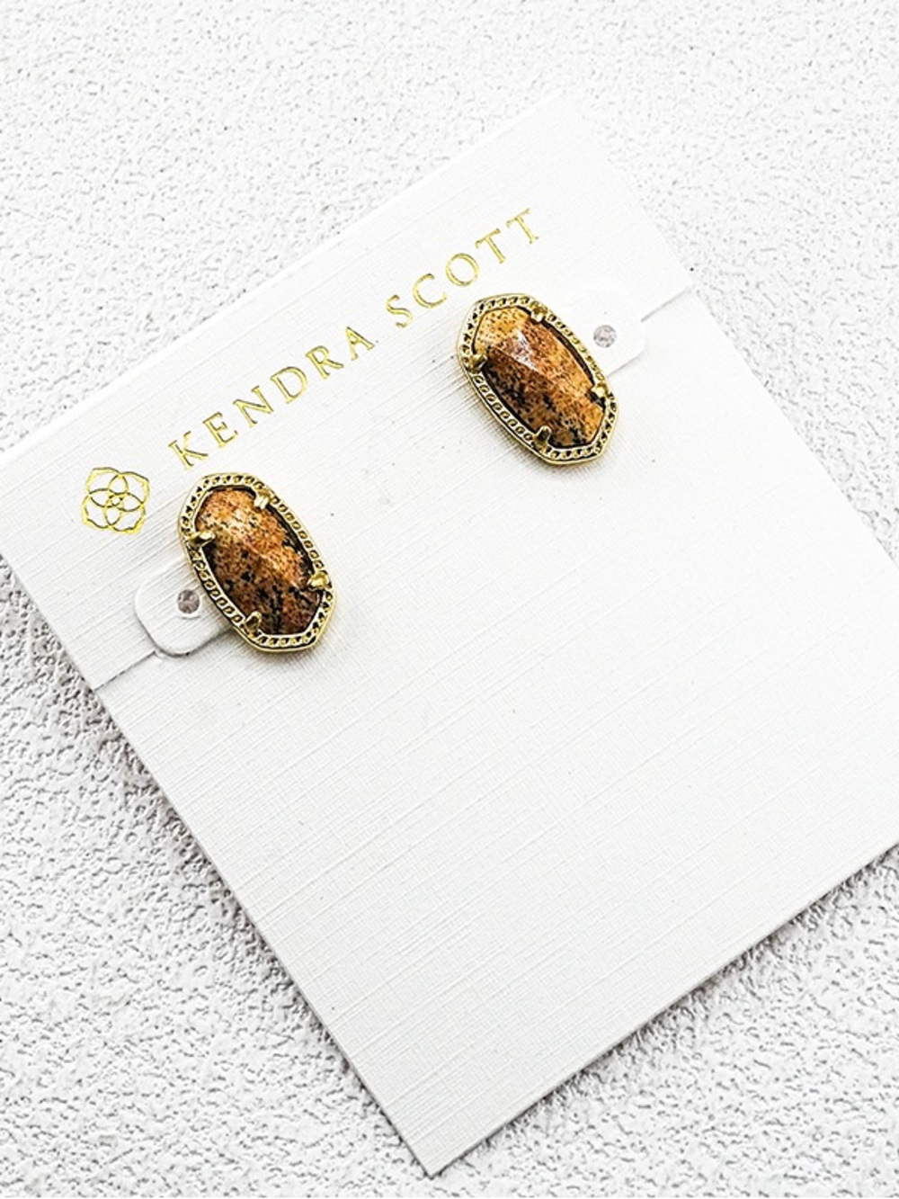 Kendra Scott Gold and Brown Drusy Stud Earrings